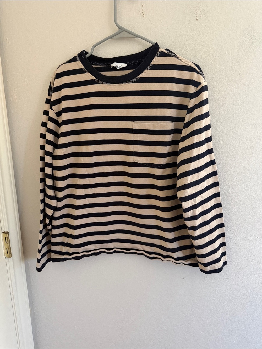 Reiss Men’s heavyweight stripe pocket tee